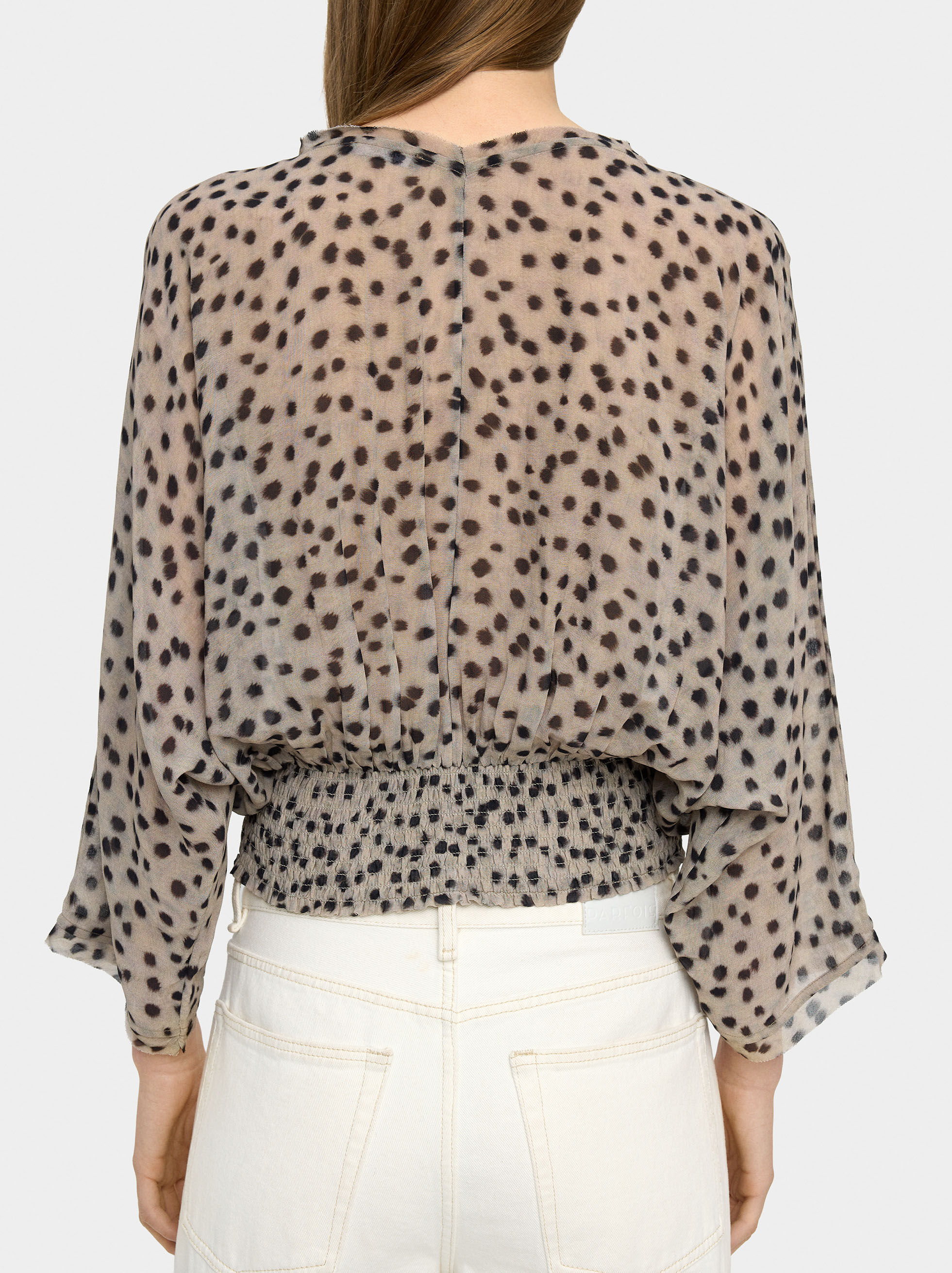 Flowy blouse with elastic waist