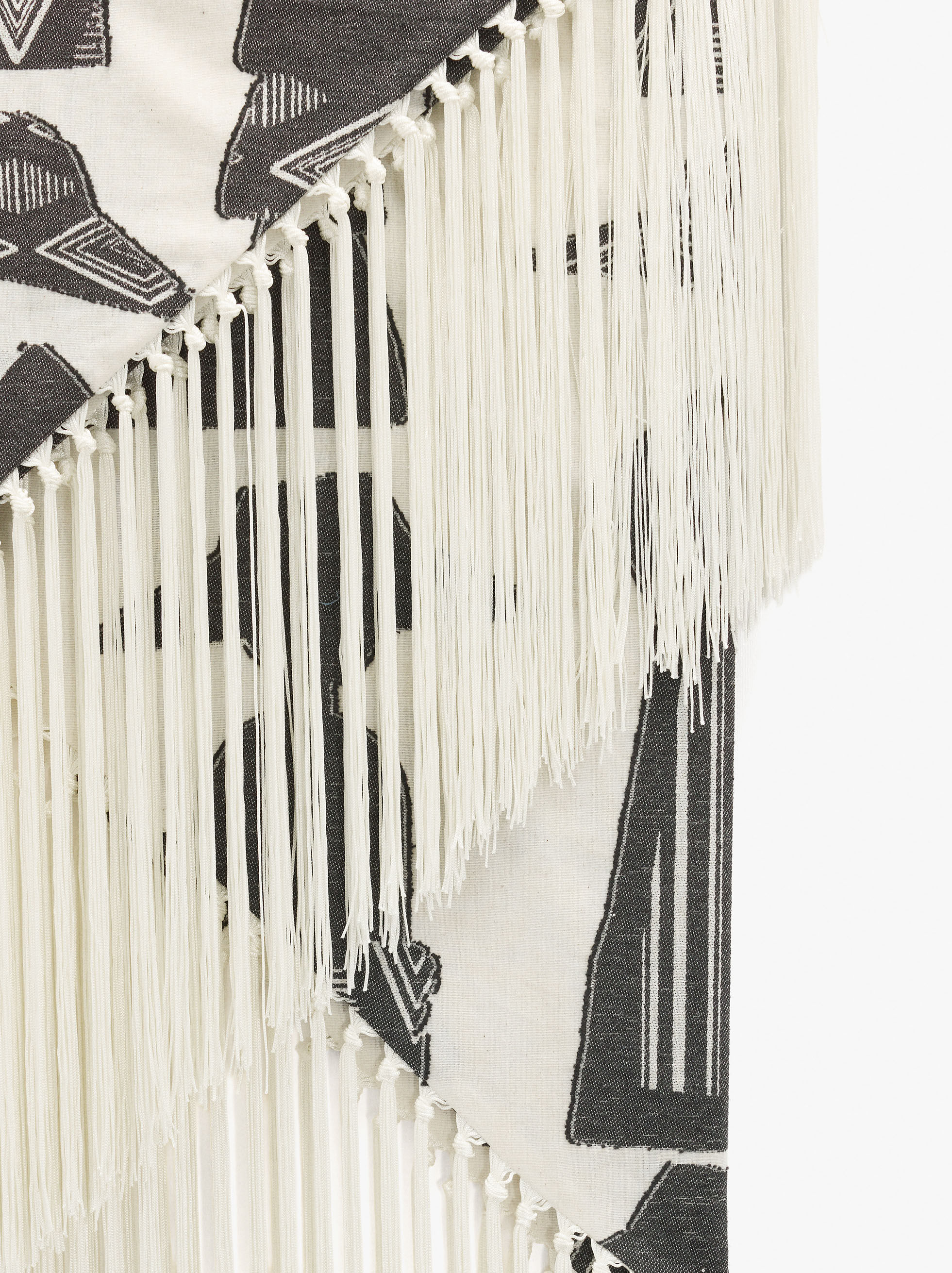 Square Jacquard Scarf with Fringes