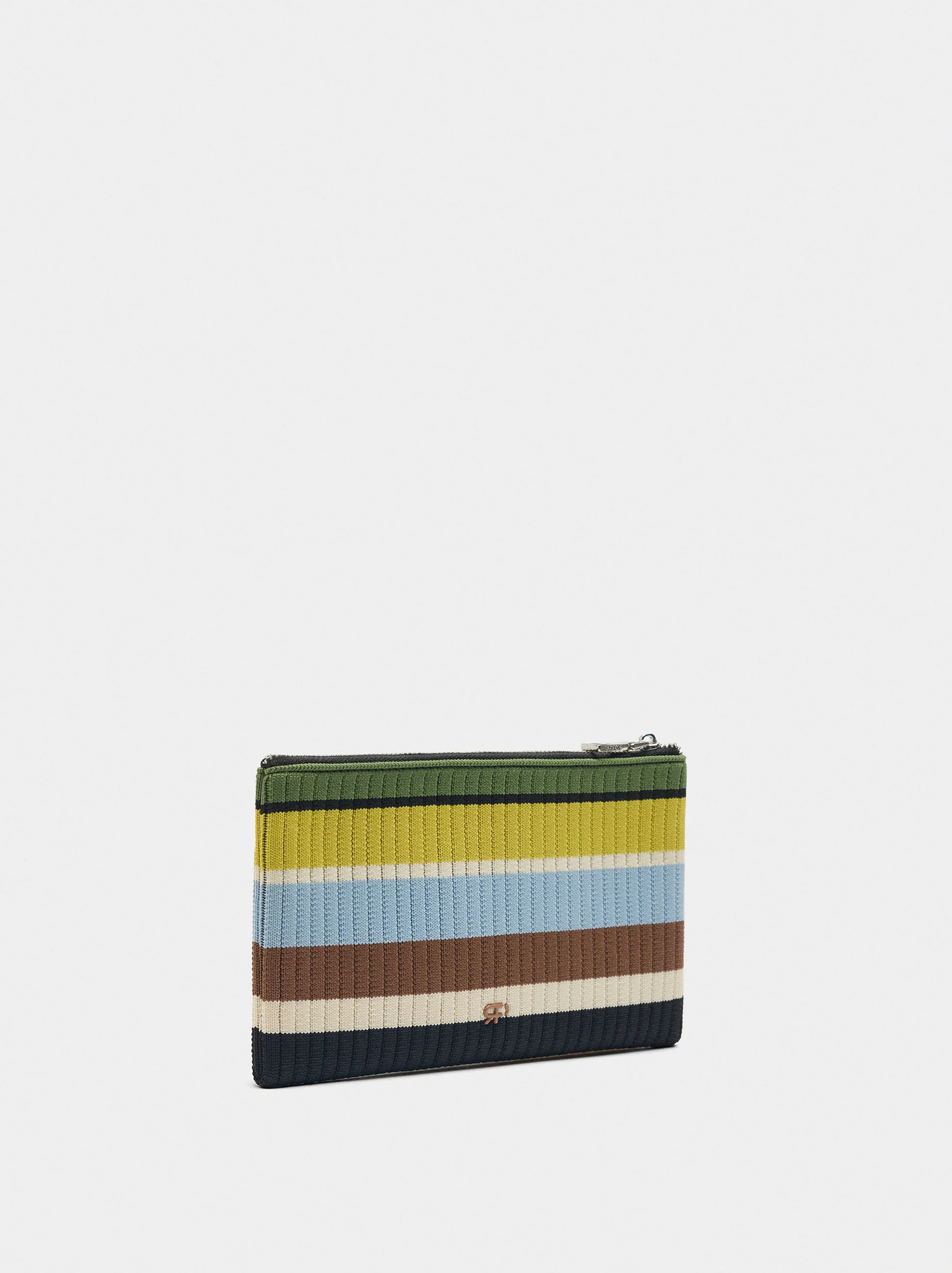 Striped Mesh Coin Pouch