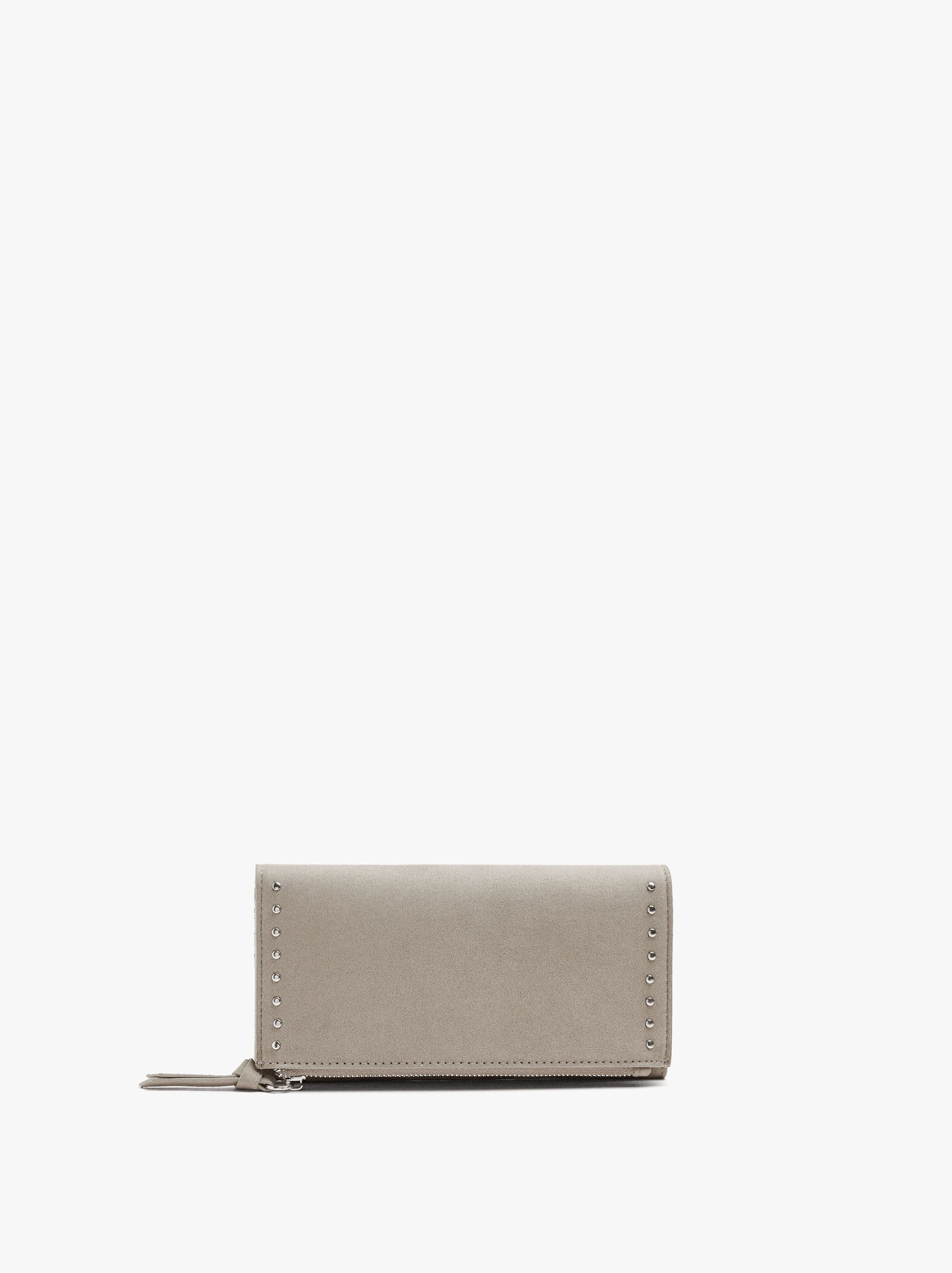 Coin purse with nailhead details and leather effect