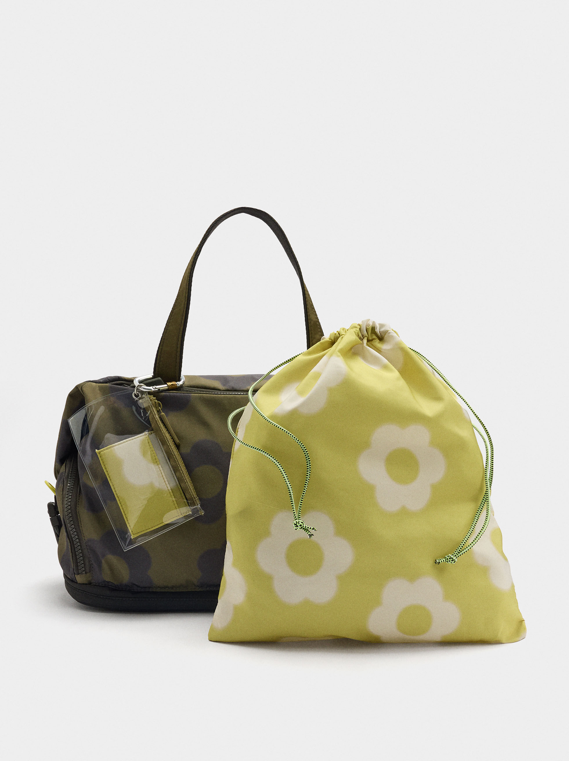 Floral Printed Nylon Sports Bag