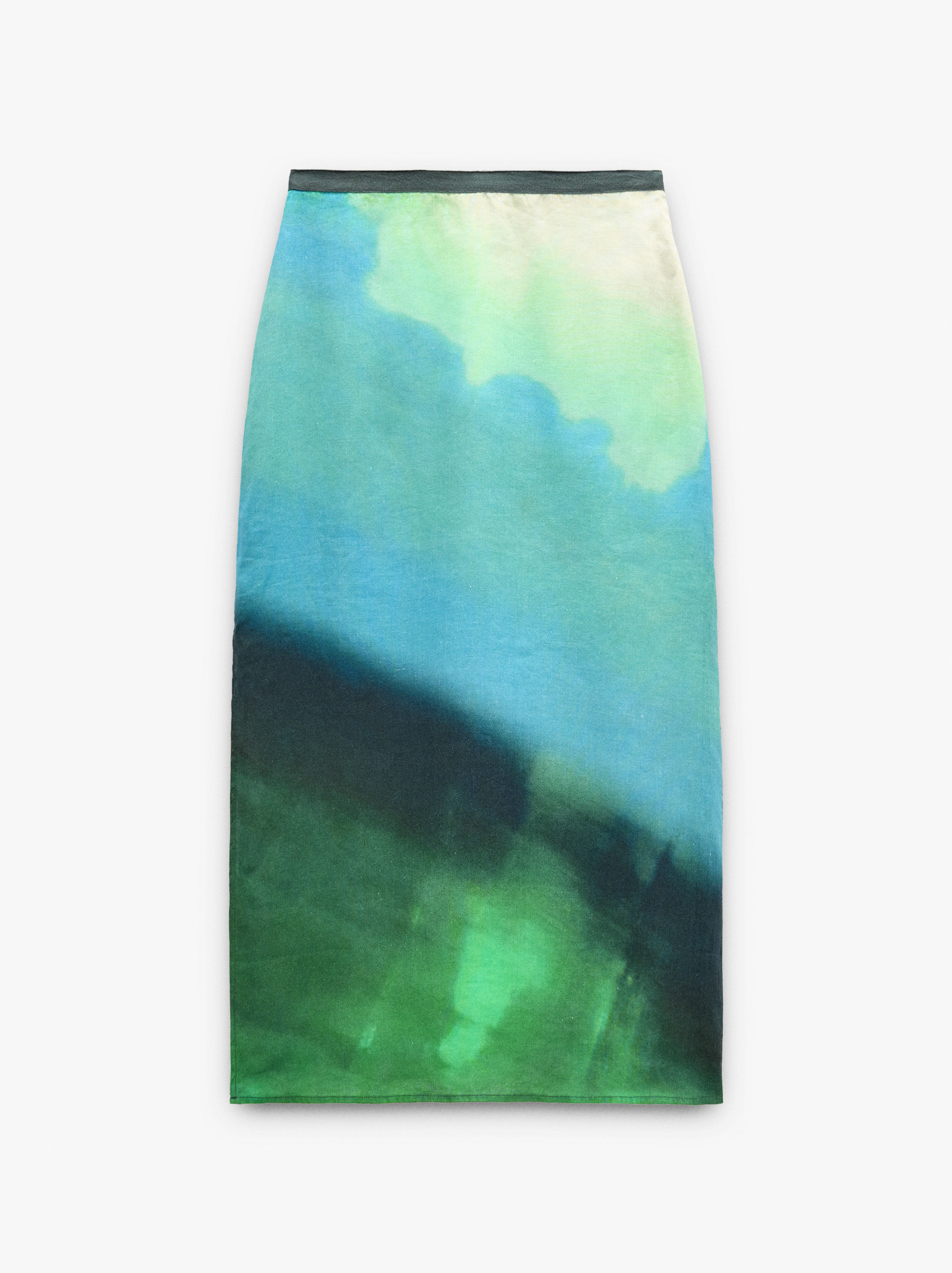 Printed midi skirt 100% linen