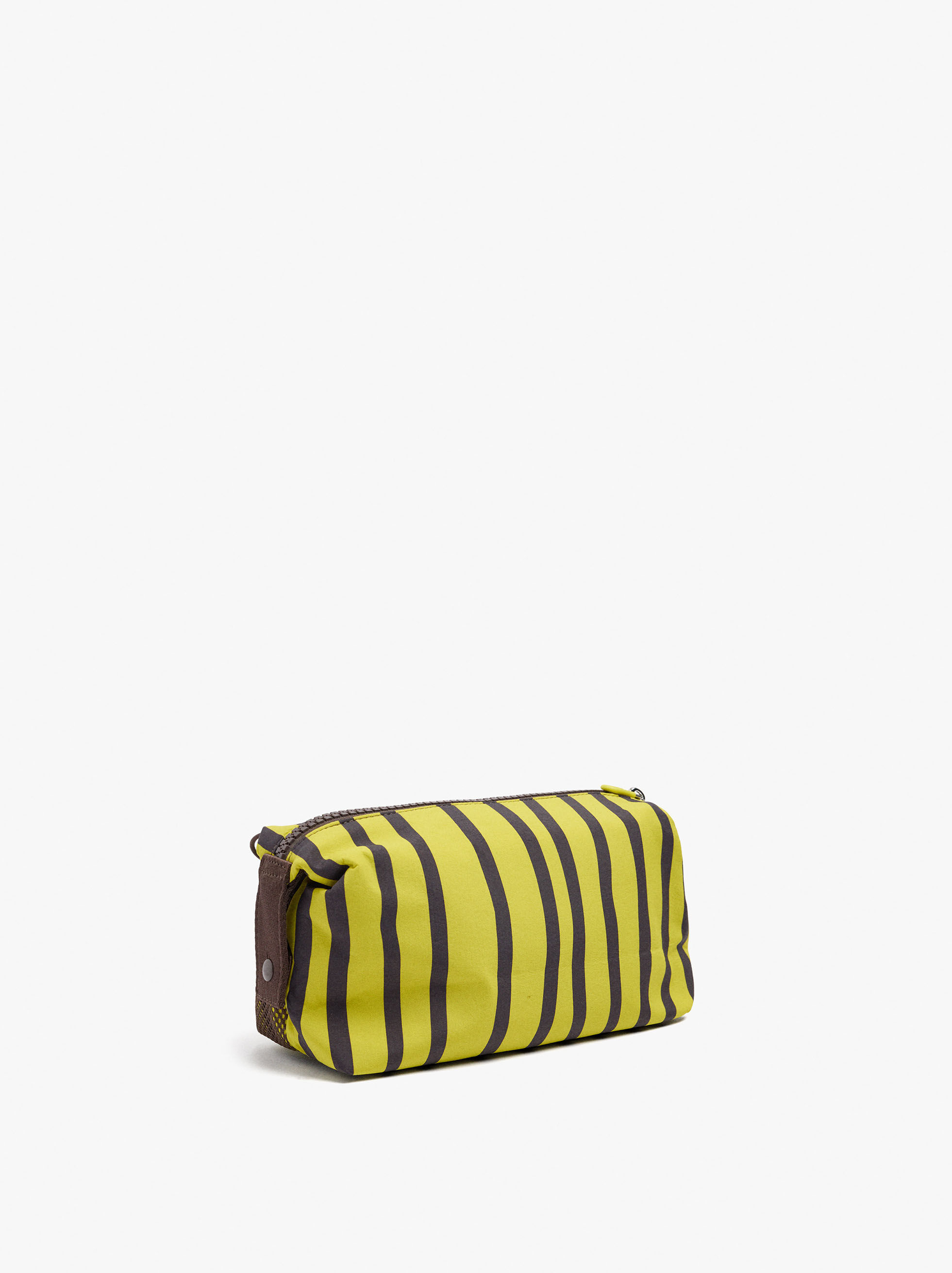 Nylon striped toiletry bag