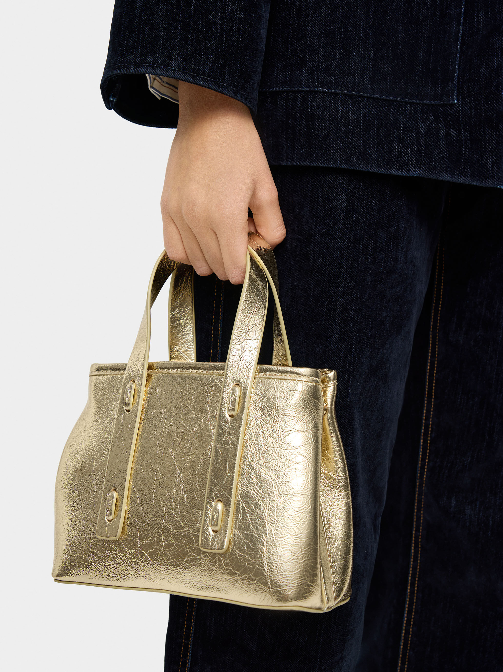 Cracked effect tote bag