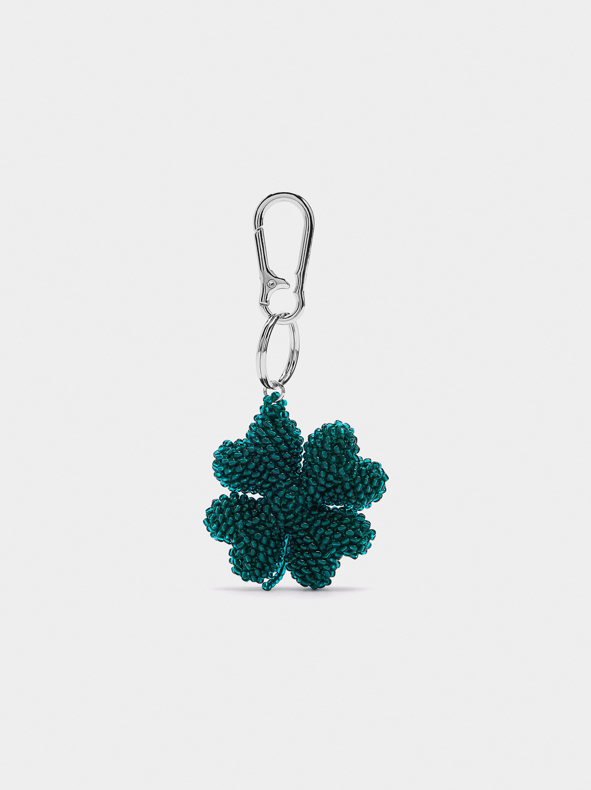 Clover bead keychain charm