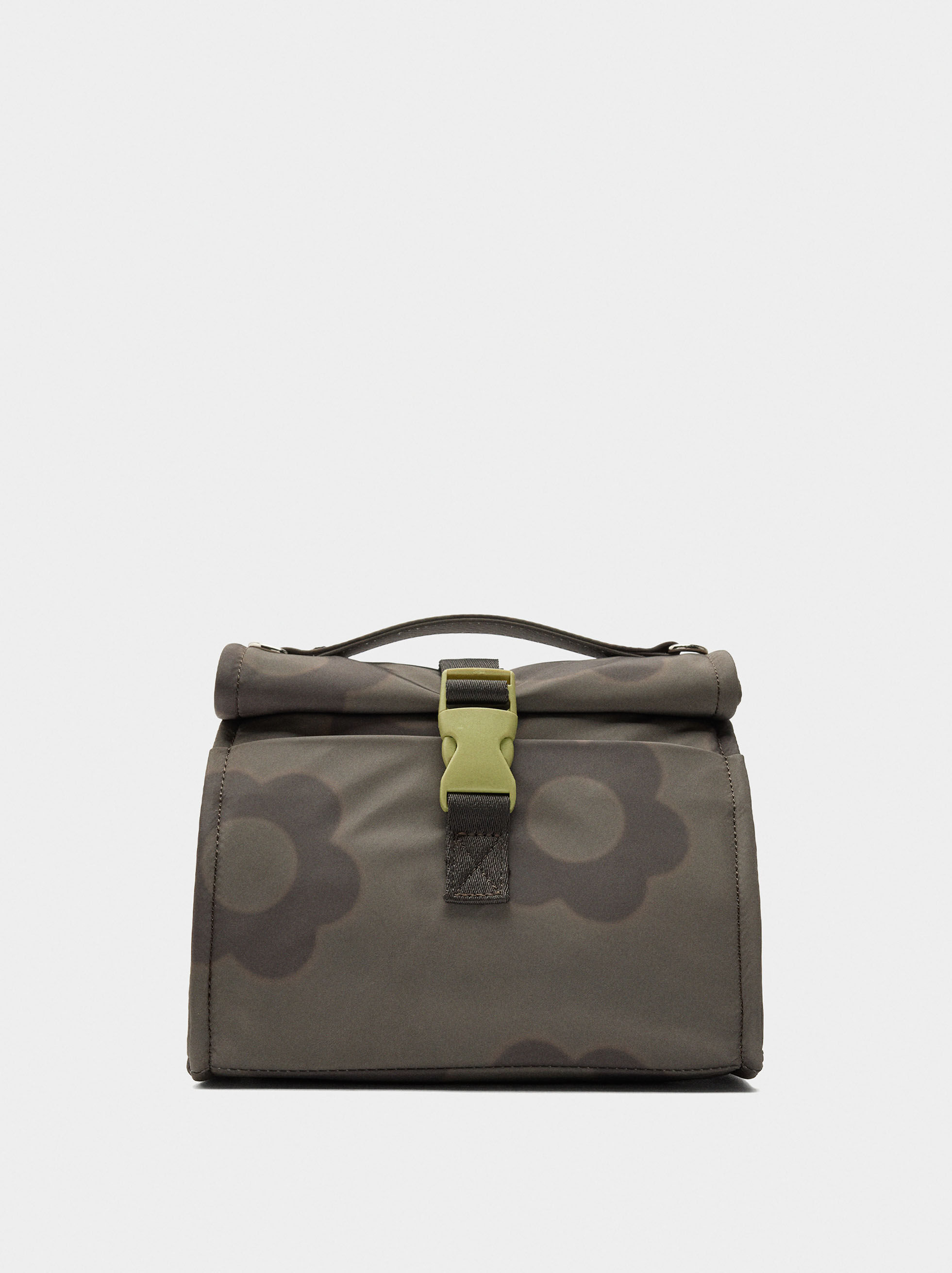Floral printed nylon lunch bag