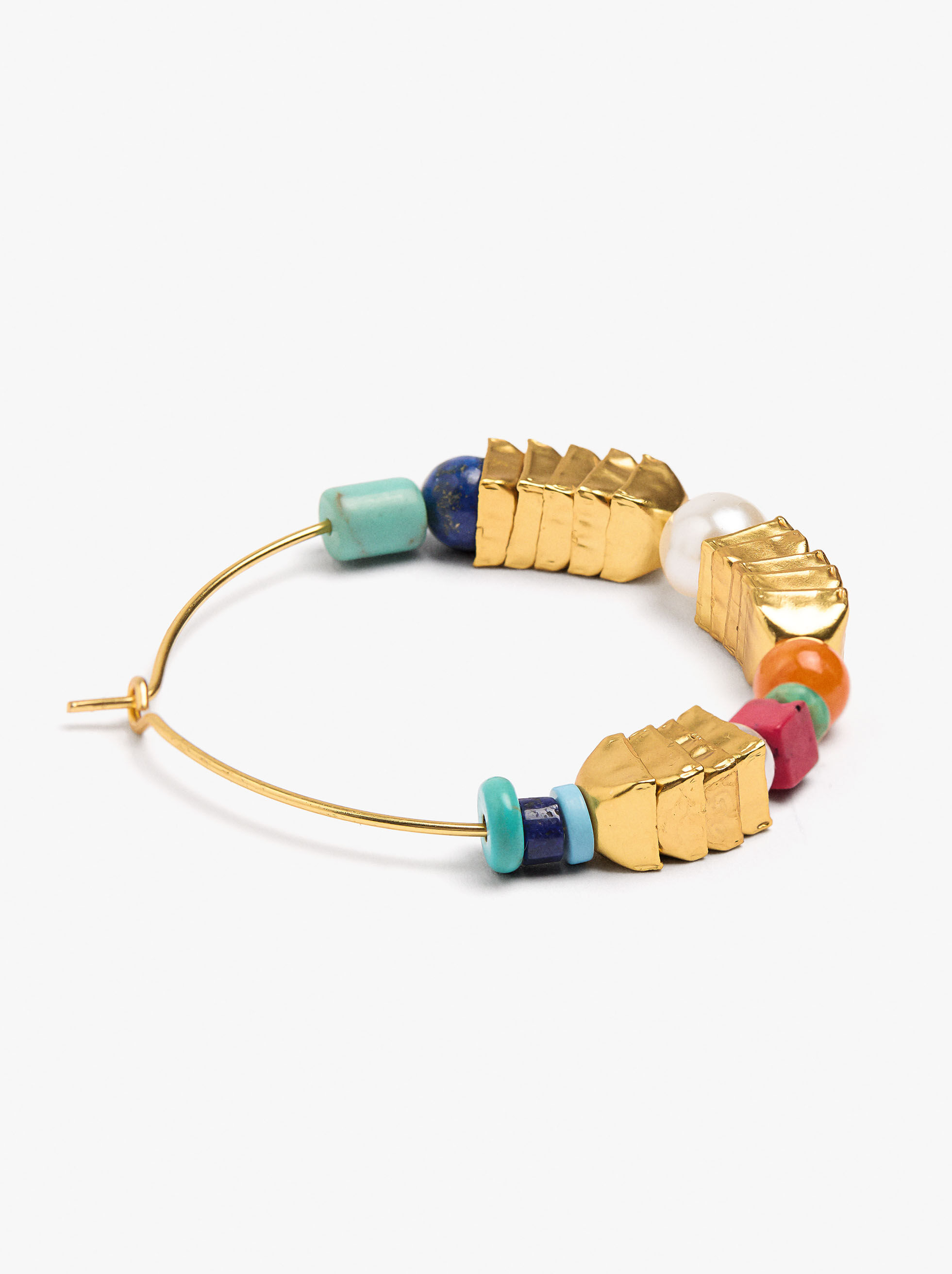 Stone and resin beads earrings
