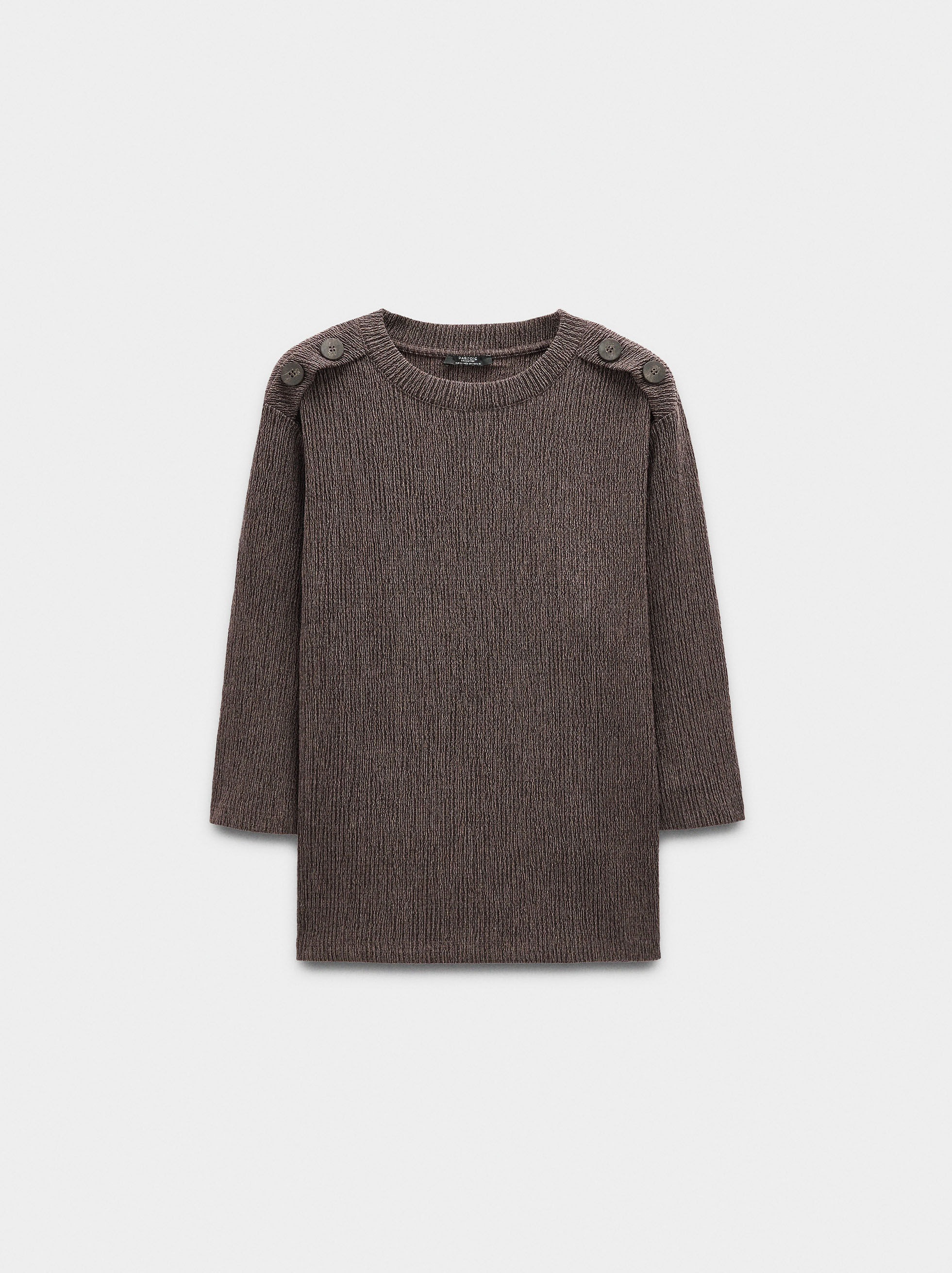 Textured sweater with button details