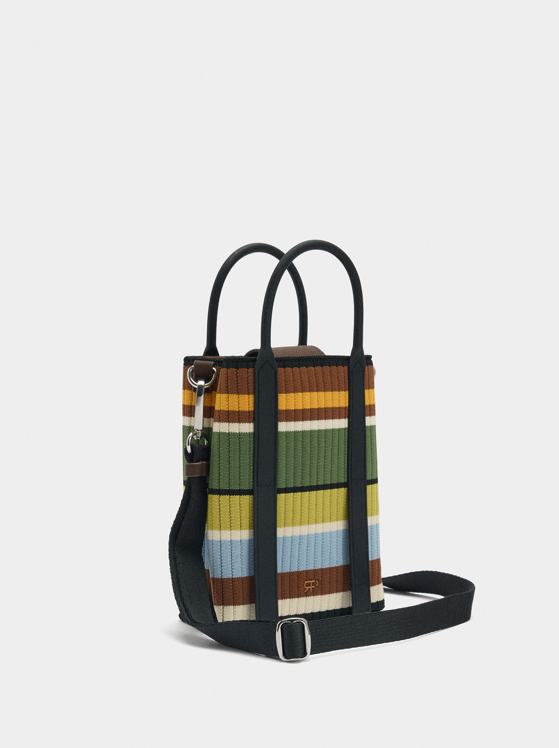 Striped Mesh Phone Bag