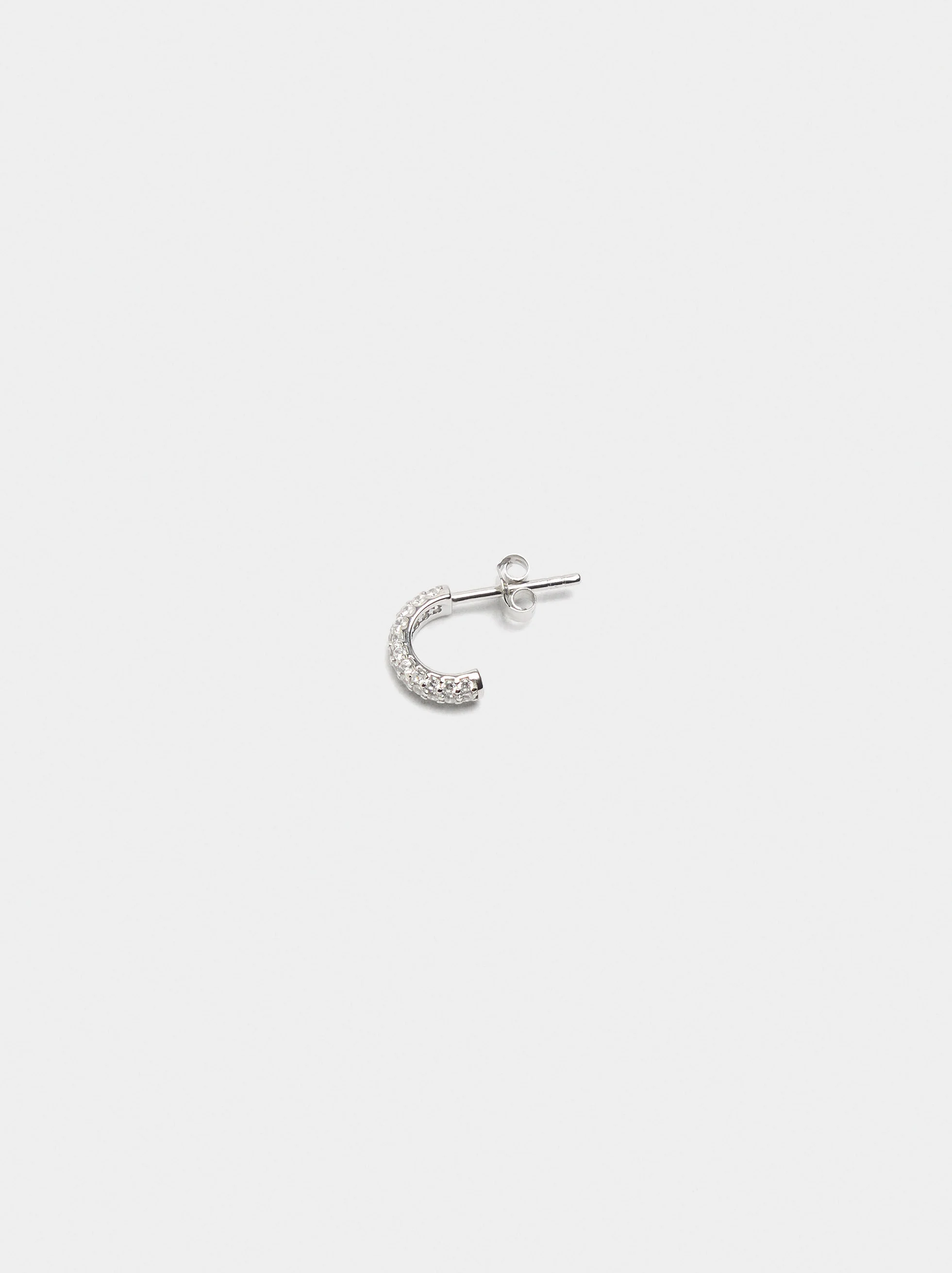 Single hoop with zirconias - 925 sterling silver