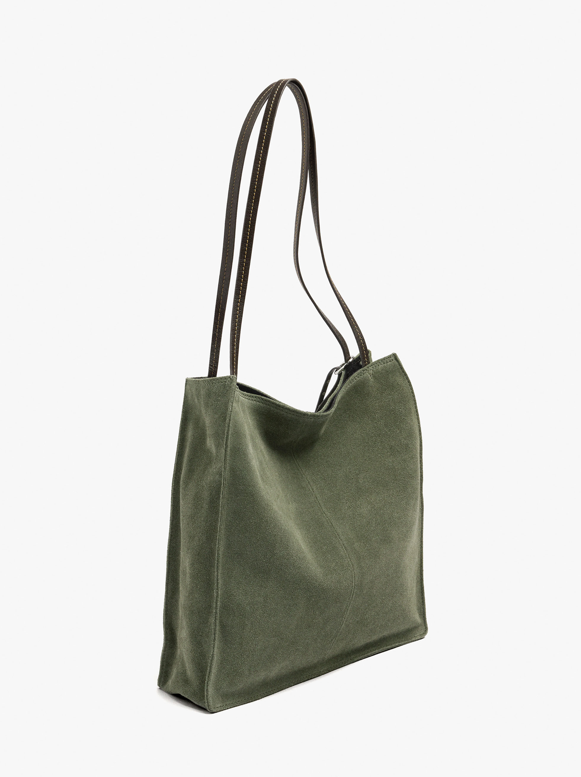 Rectangular leather shopper