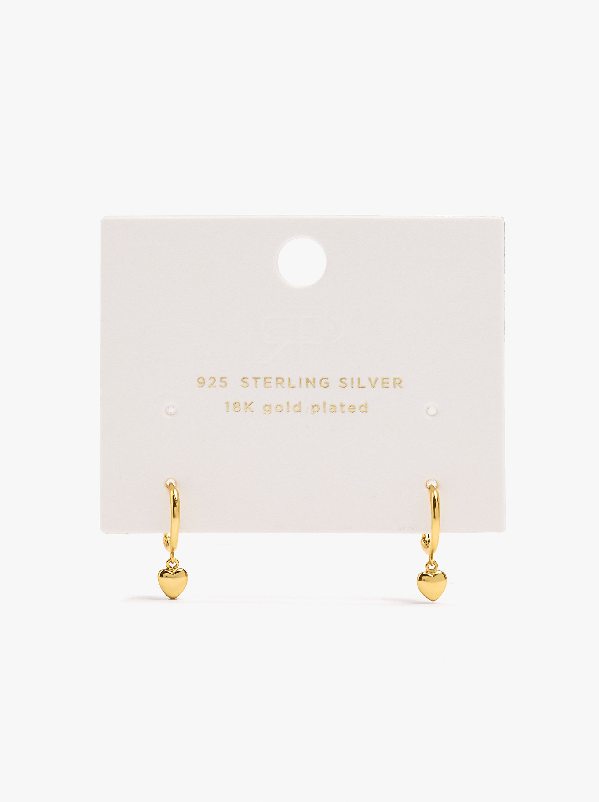 18K Gold Plated Heart Pendant - 925 Sterling Silver