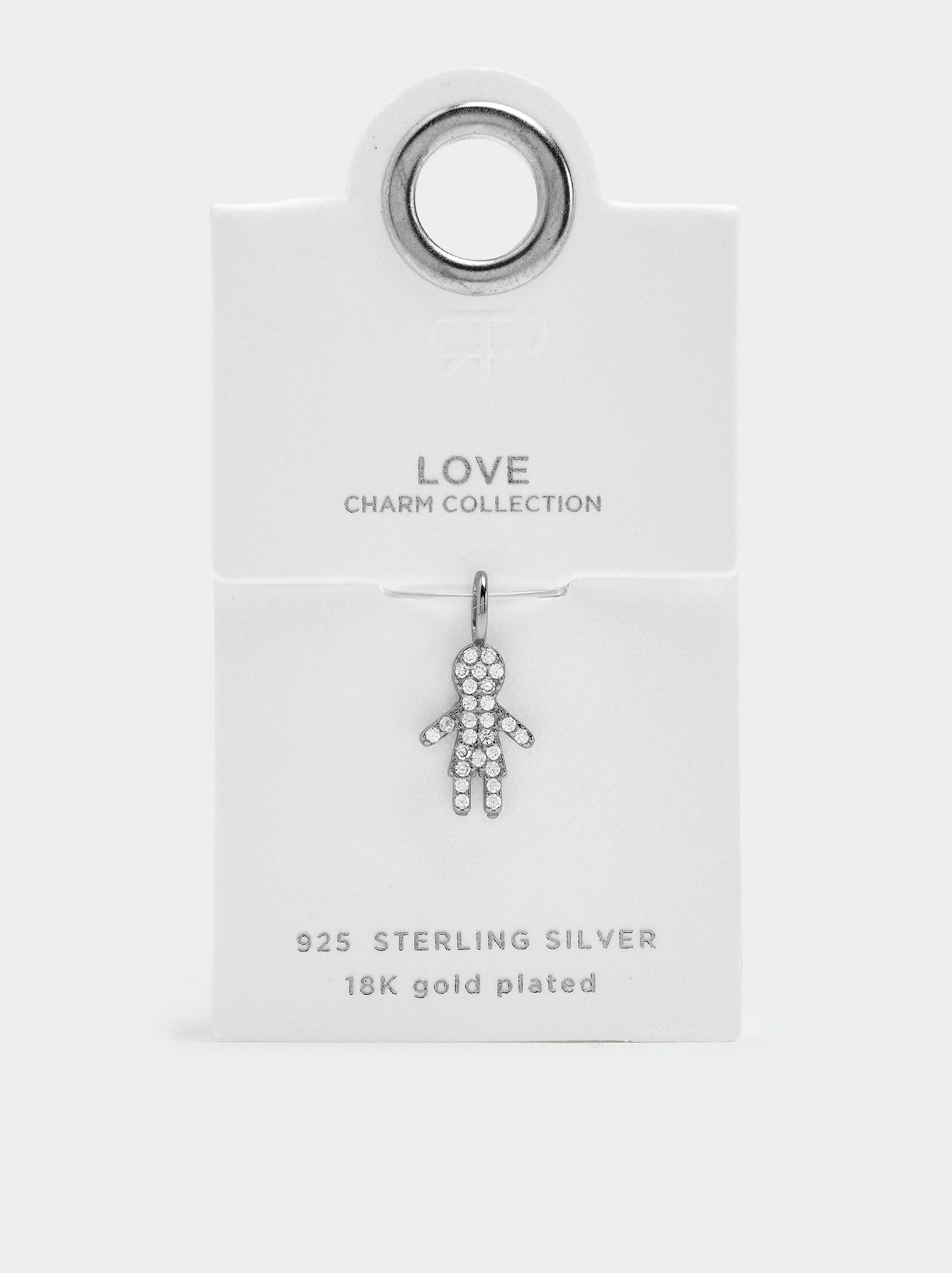 Boy charm with zirconias - 925 sterling silver