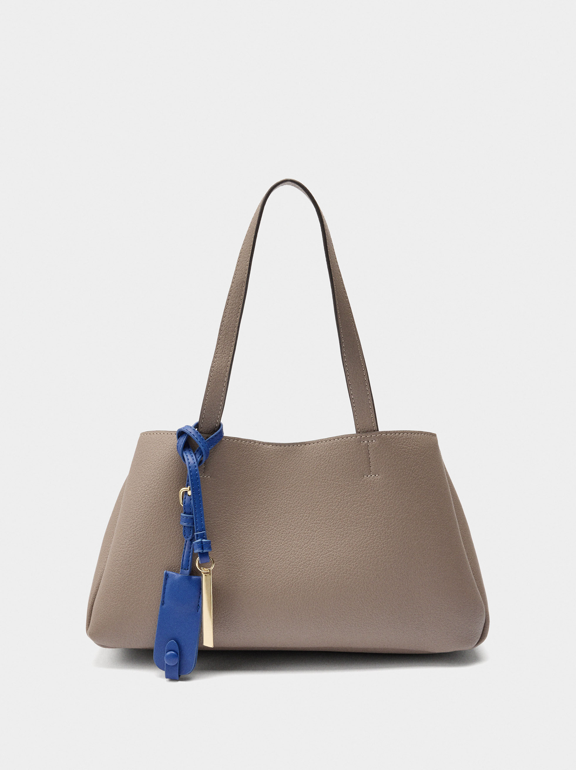 Plain large tote bag with removable handle