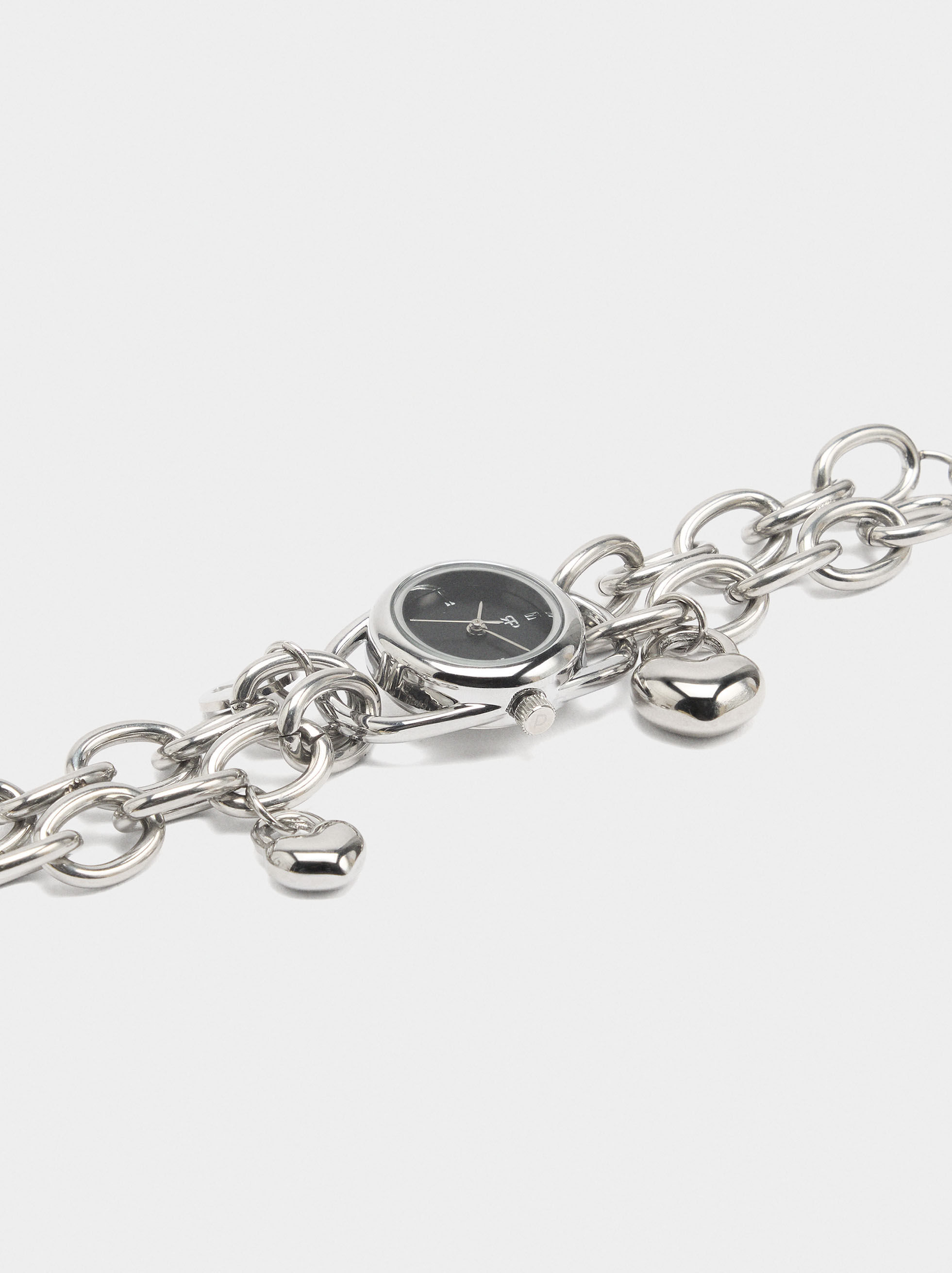 Link Bracelet Watch with Hearts
