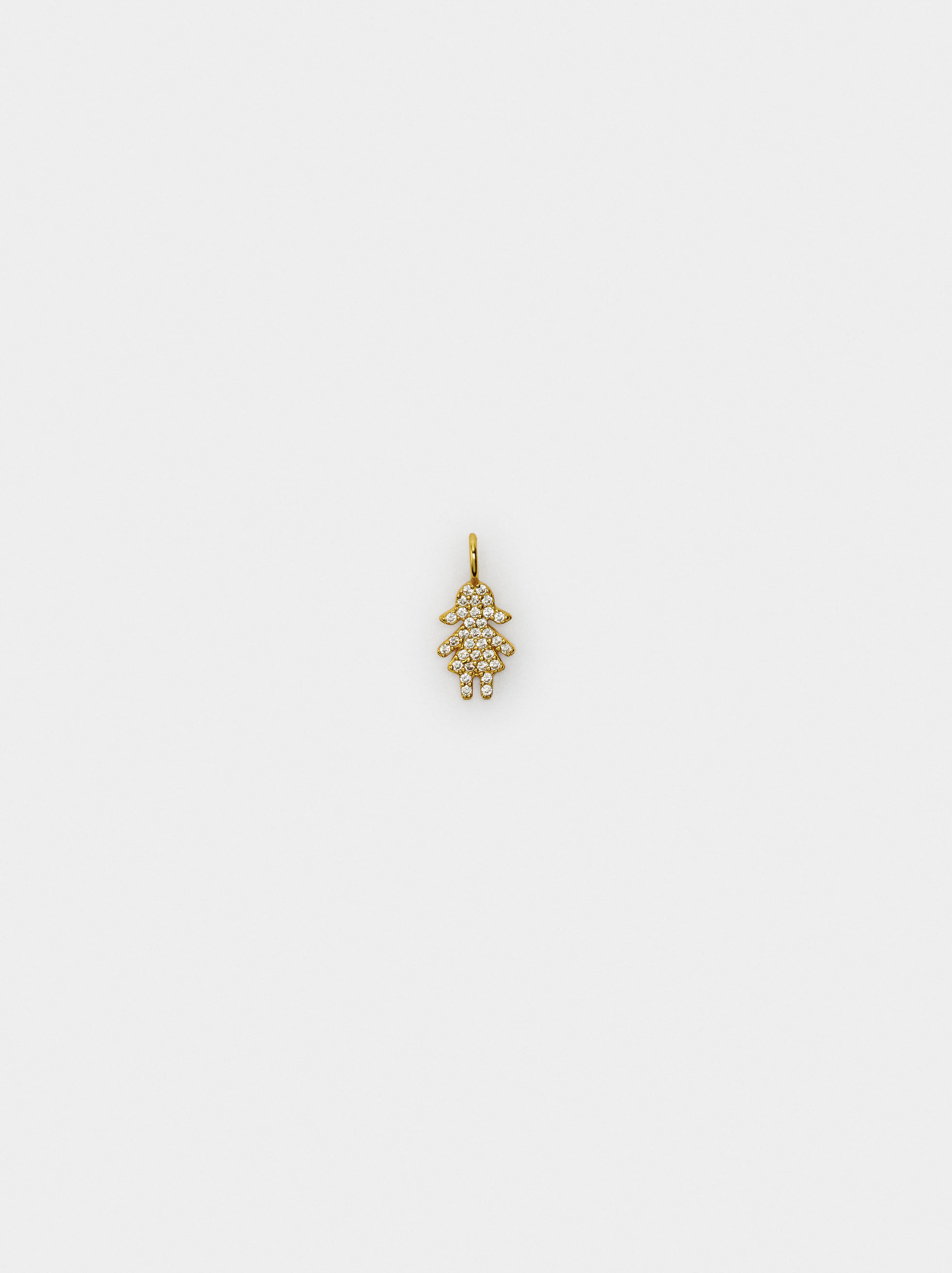 Girl charm with zirconias - 925 sterling silver
