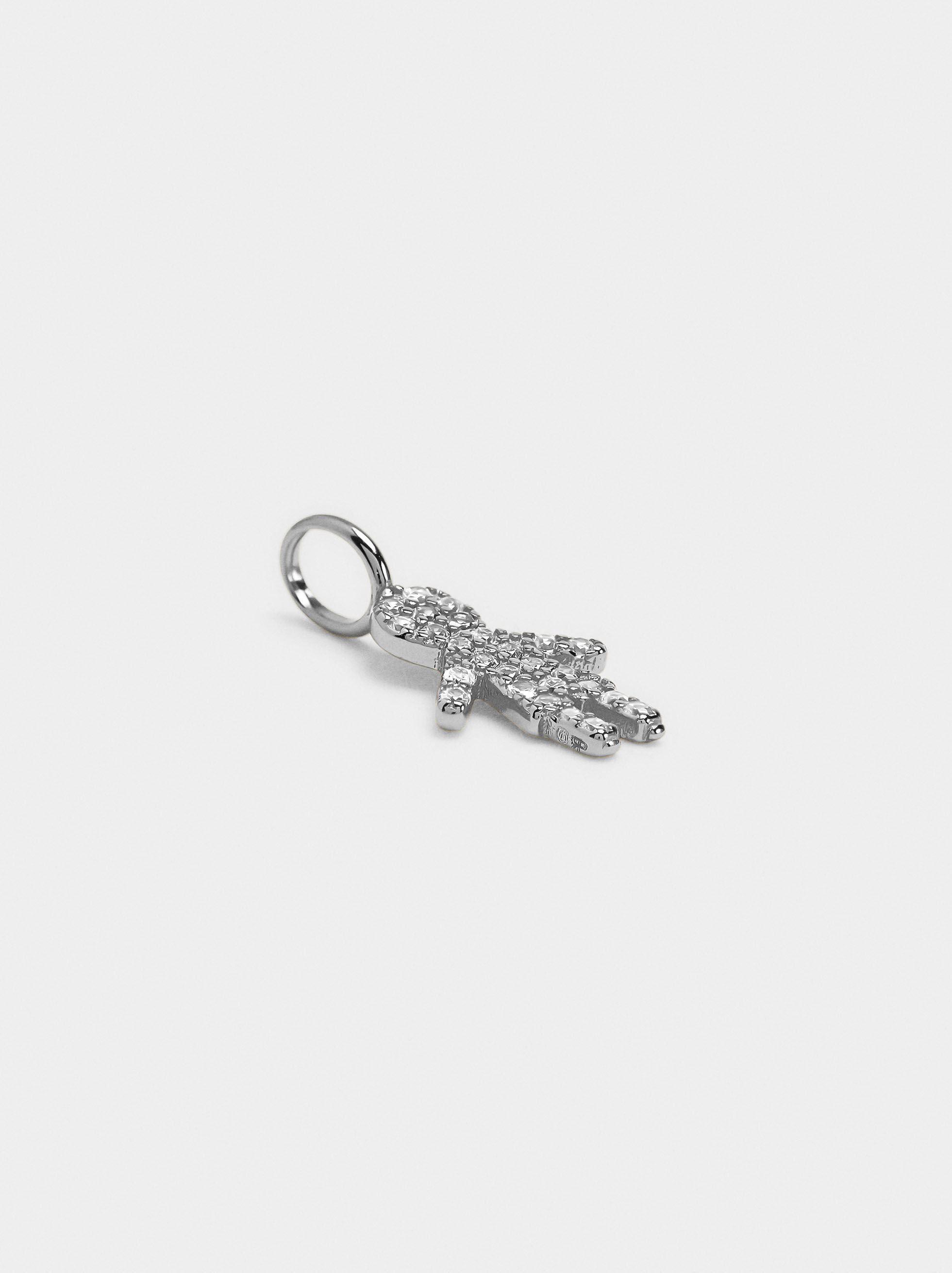 Boy charm with zirconias - 925 sterling silver
