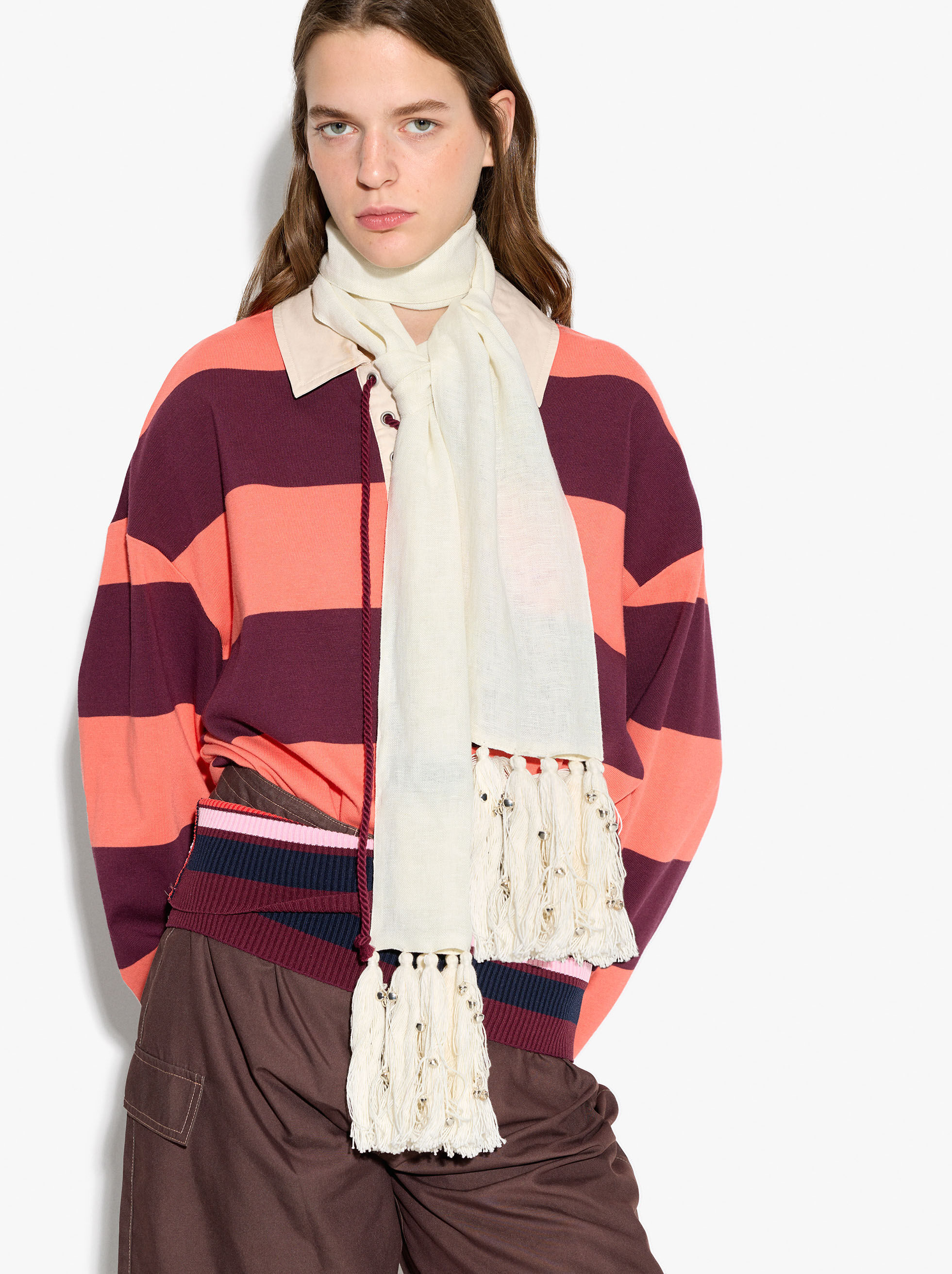 Cotton and linen blend scarf