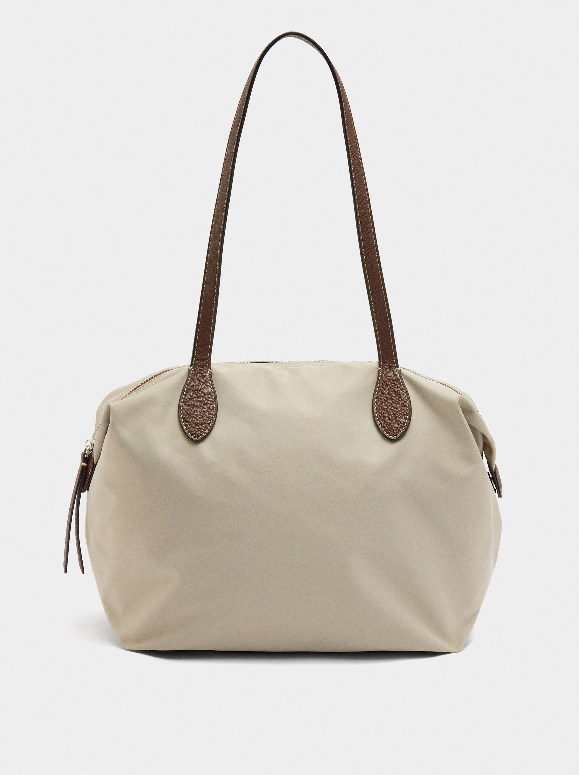 Solid nylon shopper bag