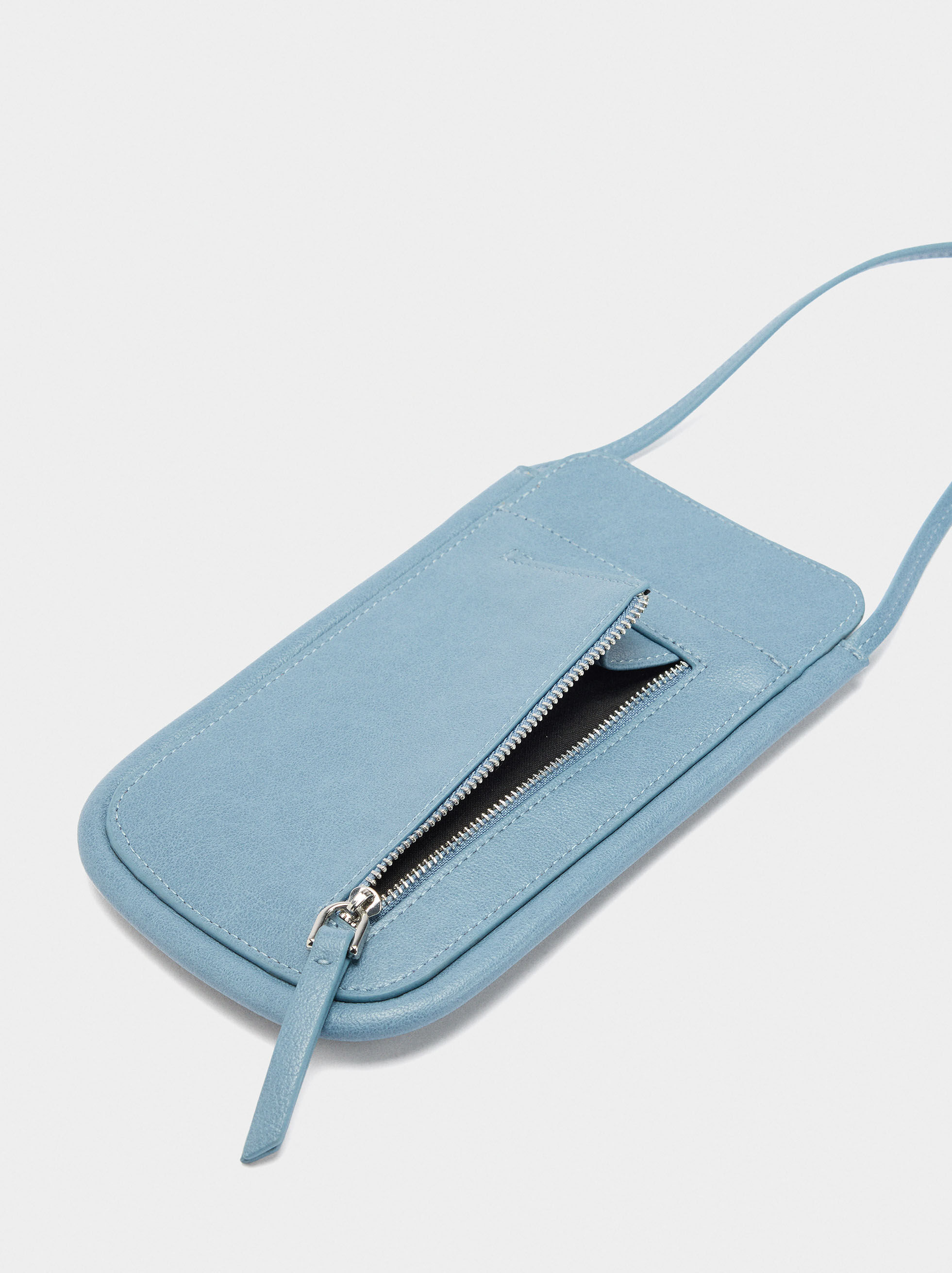 Leather-Trimmed Phone Bag