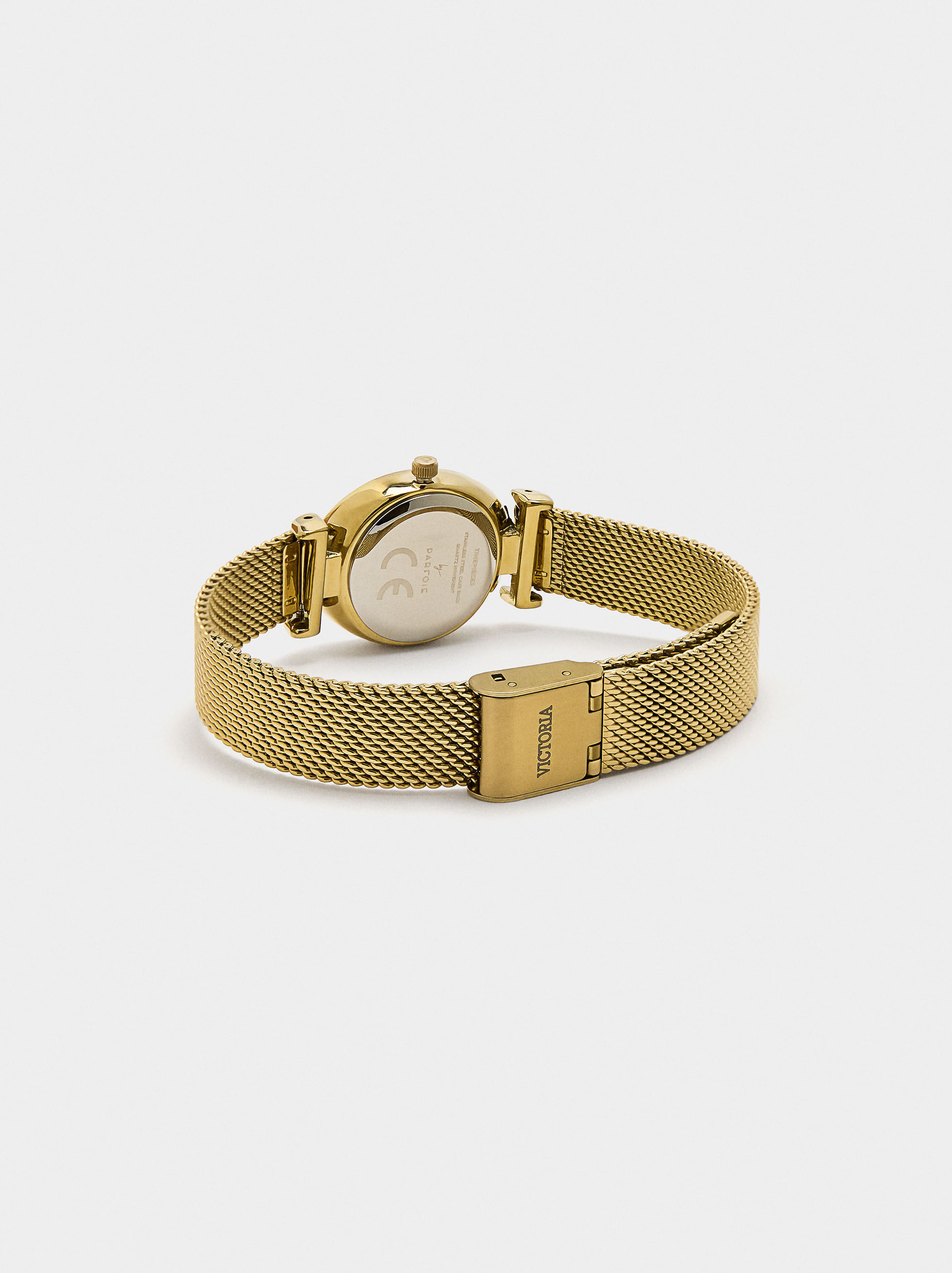 Oval stainless steel mesh watch