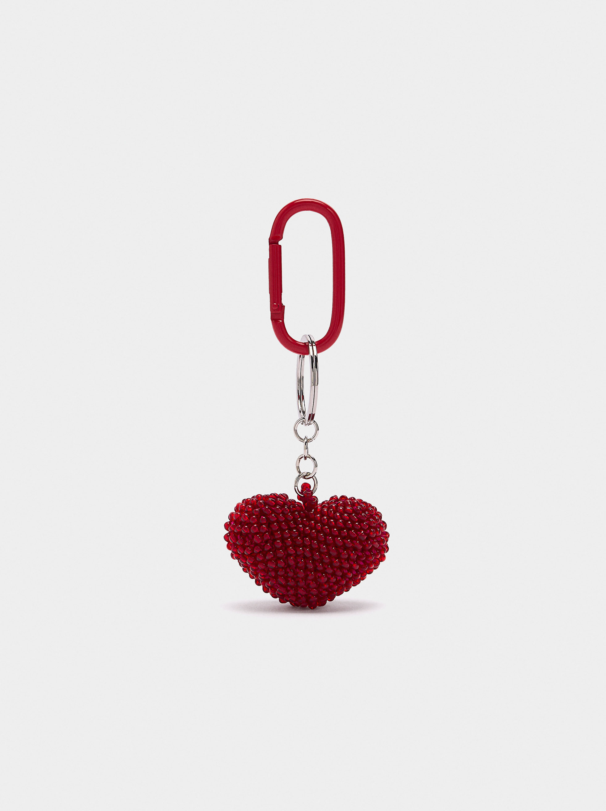 Heart-shaped charm keychain