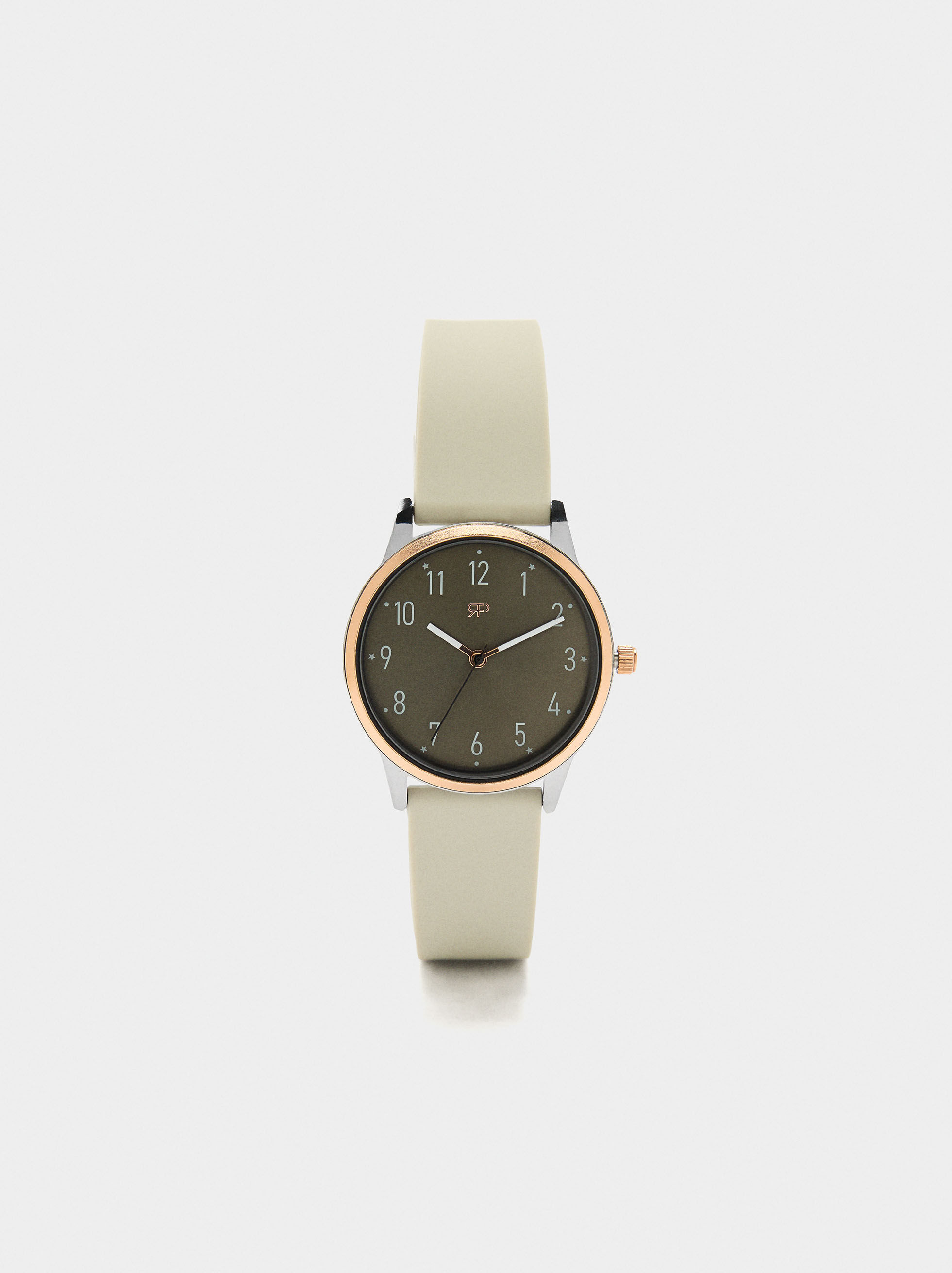 Bicolor watch with silicone strap