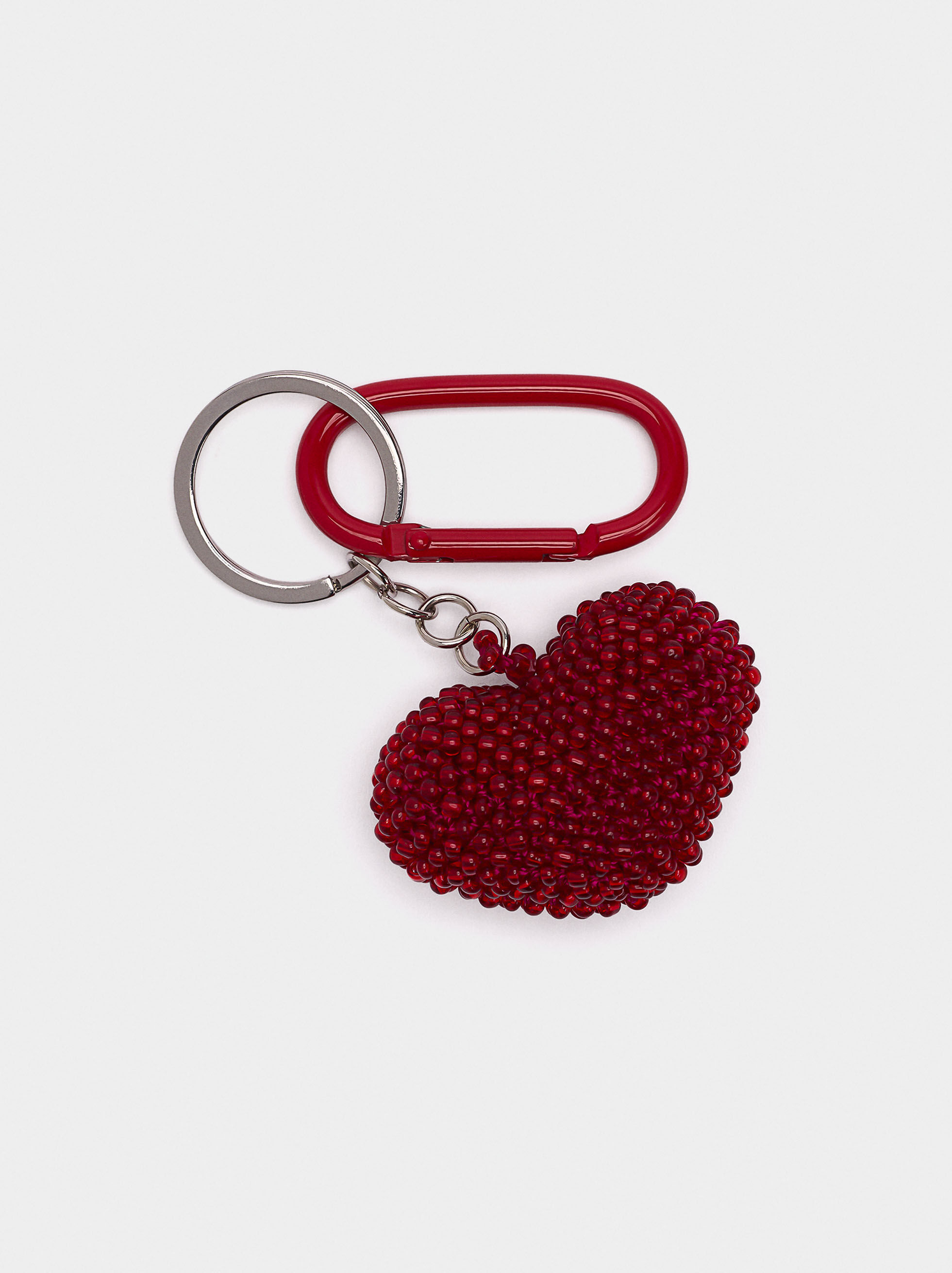Heart-shaped charm keychain
