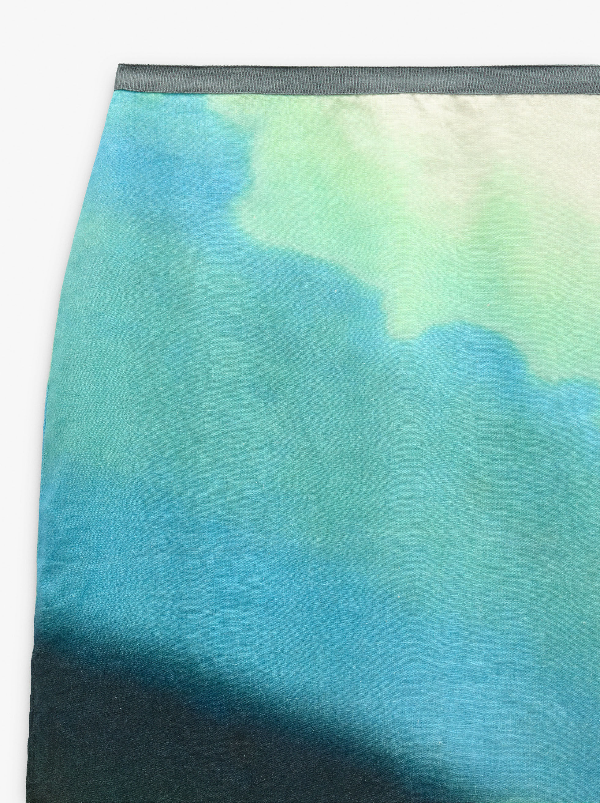 Printed midi skirt 100% linen