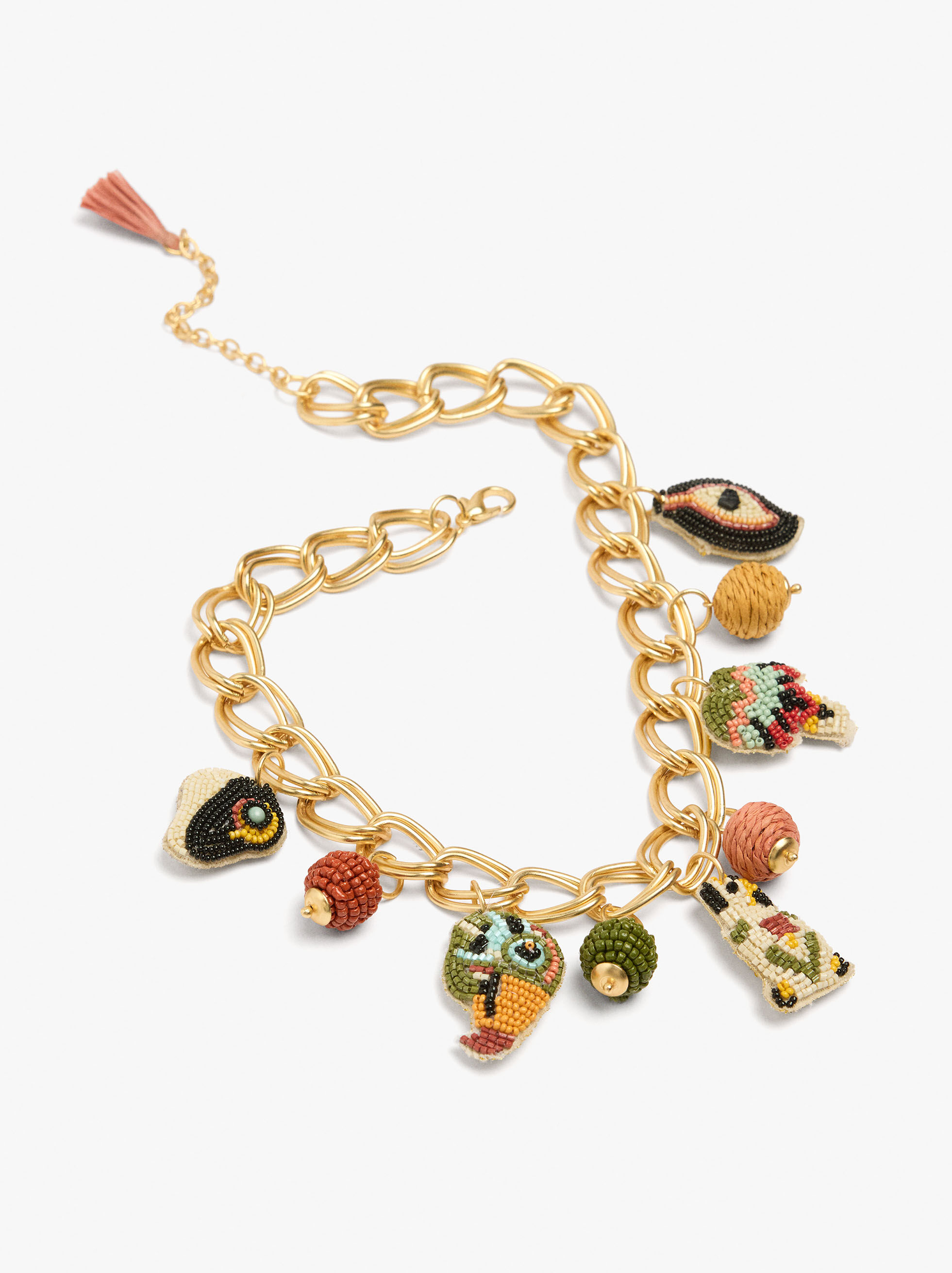 Multicolor Beaded Link Choker